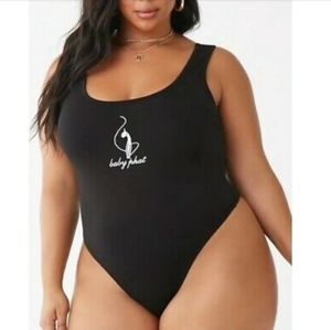 Forever 21 Baby Phat Black Thong Bodysuit Top